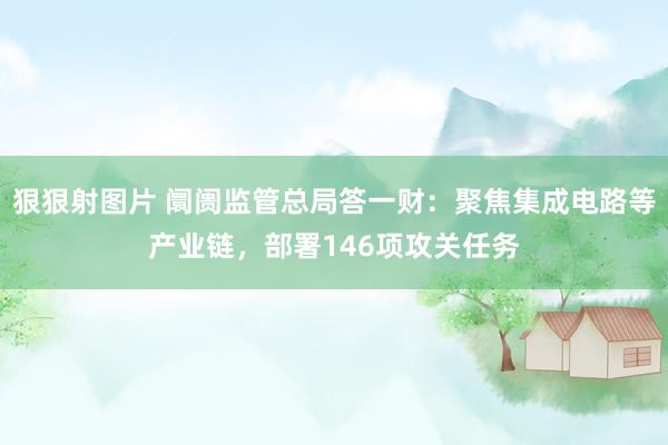 狠狠射图片 阛阓监管总局答一财：聚焦集成电路等产业链，部署146项攻关任务