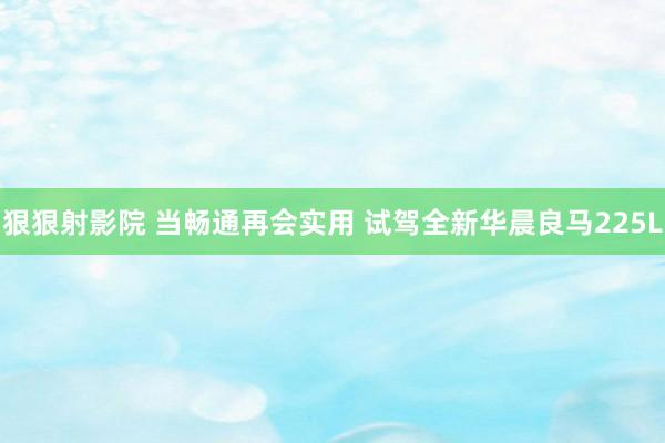 狠狠射影院 当畅通再会实用 试驾全新华晨良马225L