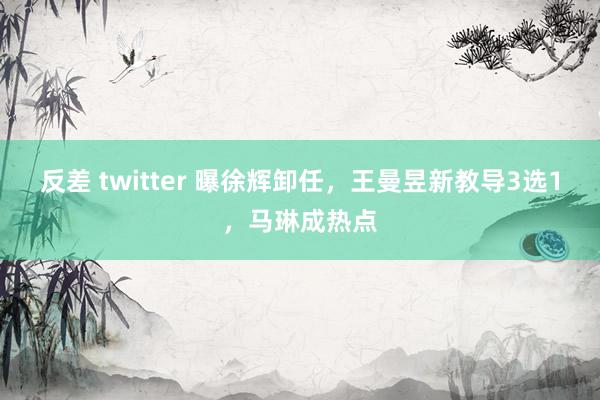 反差 twitter 曝徐辉卸任，王曼昱新教导3选1，马琳成热点