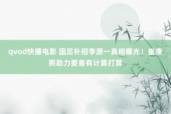qvod快播电影 国足补招李源一真相曝光！崔康熙助力要害有计算打算