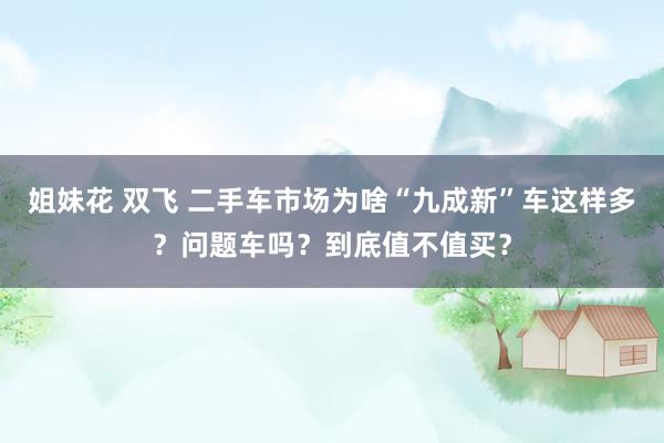 姐妹花 双飞 二手车市场为啥“九成新”车这样多？问题车吗？到底值不值买？