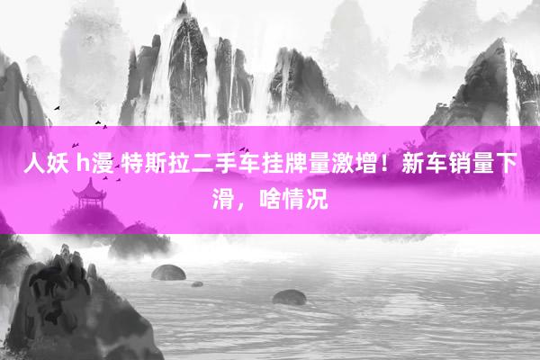 人妖 h漫 特斯拉二手车挂牌量激增！新车销量下滑，啥情况