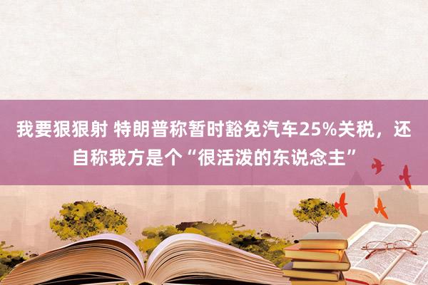 我要狠狠射 特朗普称暂时豁免汽车25%关税，还自称我方是个“很活泼的东说念主”
