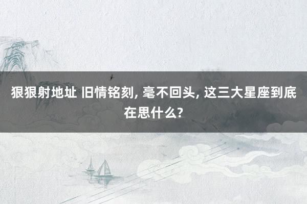 狠狠射地址 旧情铭刻， 毫不回头， 这三大星座到底在思什么?
