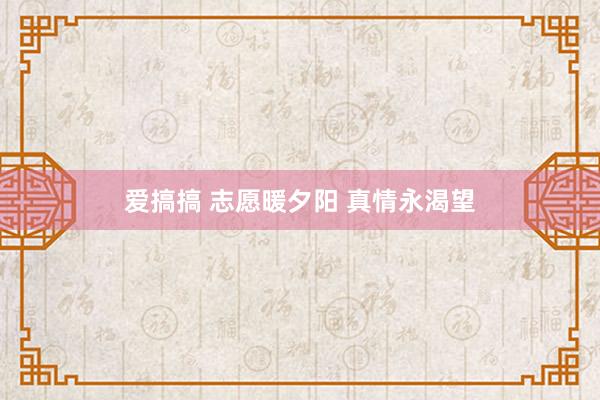 爱搞搞 志愿暖夕阳 真情永渴望
