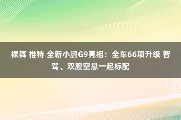 裸舞 推特 全新小鹏G9亮相：全车66项升级 智驾、双腔空悬一起标配